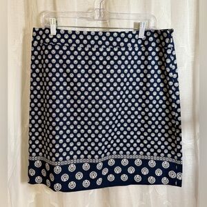Talbots Navy Mini Skirt with White Accents | Size 12 | Like New